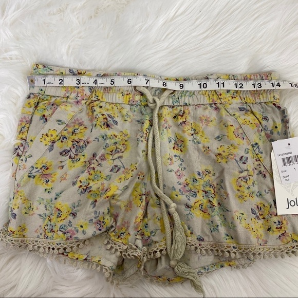 Jolt Floral Linen Blend Drawstring Shorts - Picture 6 of 7